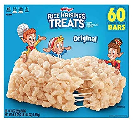 Kellogg's 827118 Rice Krispies Treats, Original Marshmallow, 0.78oz Pack, 54 per Carton