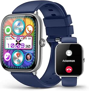 2.06" AMOLED Smart Watches with Bluetooth Calling, 118 Sports Modes, Fitness Activity Tracker for Men Women, Heart Rate Sleep SpO2 Monitor, IP68 Waterproof, Compatible with Android and iPhone