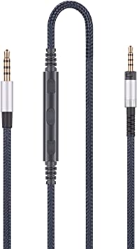 Audio Replacement Cable with in-Line Mic Remote Volume Control Compatible with Sennheiser HD4.40, HD 4.40 BT, HD4.50, HD 4.50 BTNC, HD4.30i, HD4.30G Headphone and Compatible with iPhone iPod iPad