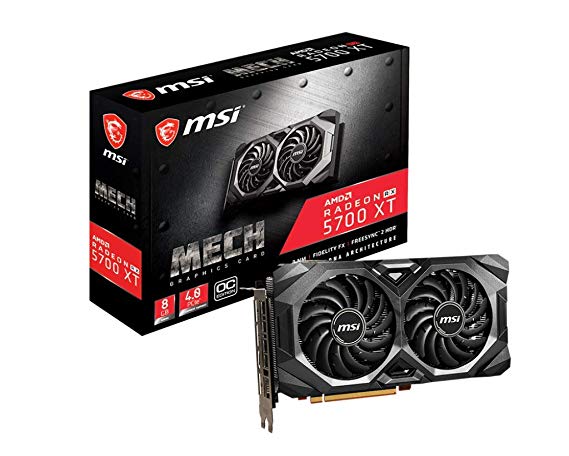 MSI Gaming Radeon Rx 5700 Xt Boost Clock: 1925 MHz 256-bit 8GB GDDR6 DP/HDMI Dual Fans Crossfire Freesync Navi Architecture Graphics Card (RX 5700 Xt Mech OC)