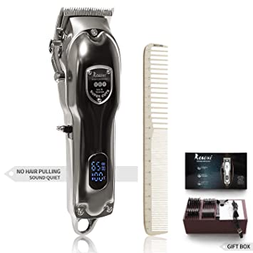Hair Clippers for Men-Professional Hair Cutting Kit-Cordless Hair Trimmer-Rechargeable LED Display Metal Housing Heavy-Duty Motor with Guide Combs Brush-Cordless and Cord-Quiet Dog Grooming clippers