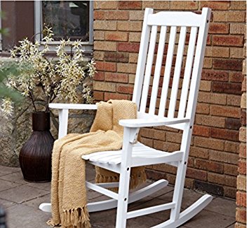 Coral Coast Indoor or Outdoor Mission Slat Rocking Chair White
