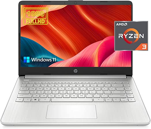 HP 2023 Newest 14 Laptop for Productivity and Entertainment,14" FHD Display, 8GB RAM, 256GB SSD, AMD Ryzen 3 Processor Upto 3.5GHz, Type-C, HDMI, Fast Charge, 10 Hrs Long Battery Life, Windows 11