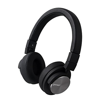 Gorsun Overhead Foldable Stereo Wired Headphones with Detachable Cable Black