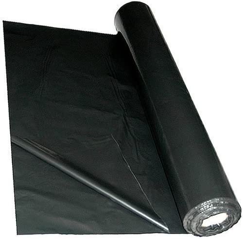 QVS Shop 2M X 30M Black Polythene Sheeting 125Mu / 500G Plastic Sheet Protection Cover