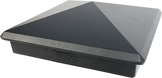 5.5" x 5.5" Heavy Duty Aluminium Pyramid Post Caps for Actual 5.5" x 5.5" Wood Posts - Black