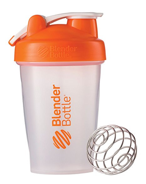 Blender Bottle Classic Loop Top Shaker Bottle, 20-Ounce, Clear/Orange