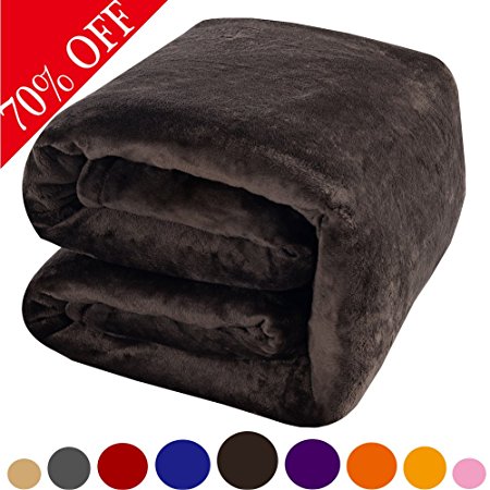 Shilucheng Fleece Soft Warm Fuzzy Plush Lightweight Twin (90-Inch-by-65-Inch) Couch Bed Blanket, Coffee