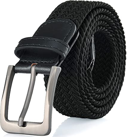 Gallery Seven Woven Elastic Braided Belt For Men - Fabric Stretch Casual Belt
