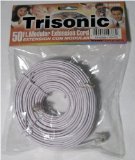 Trisonic 50 feet Telephone Extension Cord Phone Cable foot - White