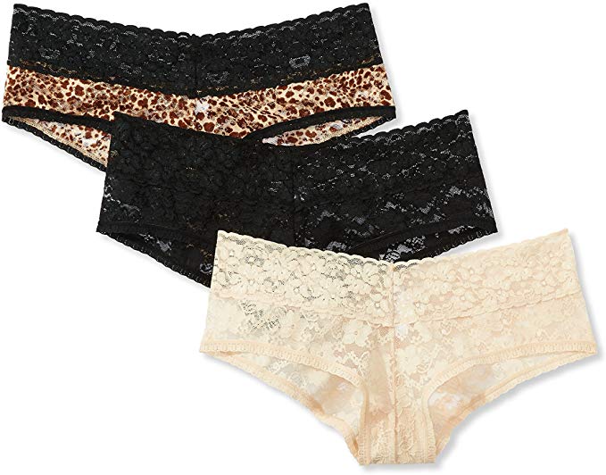 Amazon Brand - Mae Women's Lace Cheeky Hipster Panty, 3 pack