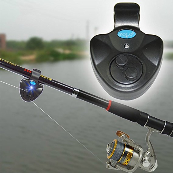 One Planet Products Fishing Bite Alarm with Best Seneitive Electronic Indicator LED Sound Alert On Fishing Rod with Loud Siren Daytime/Night Carp Fishing Outdoor