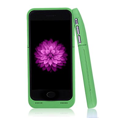 For iPhone 6/6s Charger Case, BSWHW 3500mAh 4.7” iPhone 6/6S Portable Battery Case with Pop-out Kickstand Extended Battery Pack Rechargeable Power Protection case Backup Juice Bank (Green)
