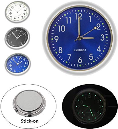 Car Clock, EEEKit Luminous Quartz Analog Watch Universal Pocket Mini Stick-On Clock for Car Boat Bike Home