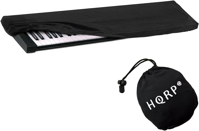 HQRP Elastic Dust Cover (Black) compatible with Yamaha P-115 P-71 Motif XF7 MOXF7 P-255 MX88 P-155 P-35 Piaggero NP-31 NP-V60 YPG-235 YPG-225 Electronic Keyboards Digital Pianos