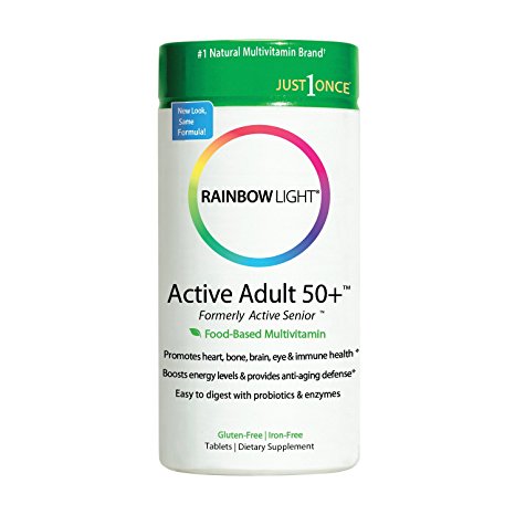 Rainbow Light - Active Adult 50 ™ Multivitamin - Provides Antioxidant Protection & Probiotics, Supports Energy, Nutrition, & Stress Management in Adult Over 50 - 30 Tablets