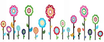 Garden Flower Decor Peel and Stick Kids Wall Decal for Nursery Decoration, Girls Room, Baby Playroom