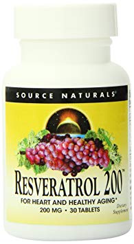 Source Naturals Resveratrol 200, for Heart & Healthy Aging, Stress Protection - 30 Tablets