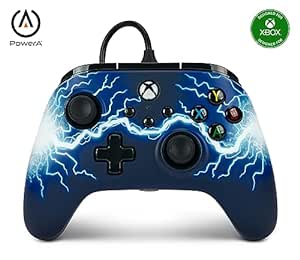 PowerA Advantage Wired Controller for Xbox Series X|S - Arc Lightning, Xbox Controller with Detachable 10ft USB-C Cable, Mappable Buttons, Trigger Locks and Rumble Motors, Officially Licensed for Xbox