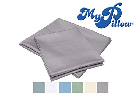 MyPillow 100% Egyptian Giza 88 Cotton Bed Sheet Set with Pillow Cases, Queen, Taupe
