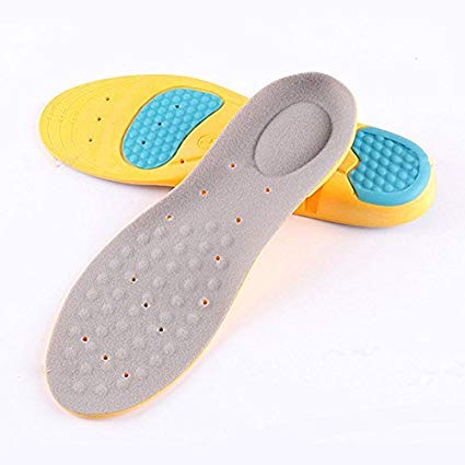 Sport Running Shoe Insoles Full Length Comfortable Foot Support Cushion Memory Foam Gel Orthotic, Replacement Shoe Insert for Men 11 US Size Cuttable 1-3 cm (1 Pair)