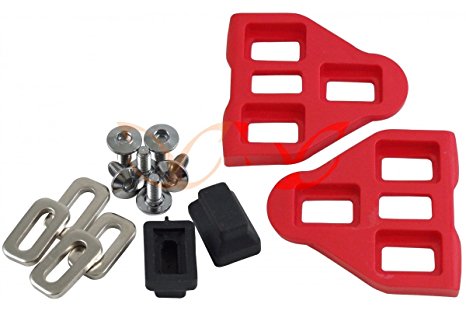 1 Pair Red LOOK Delta Compatible Pedal Cleats with Screws Washers, CarbonCycles