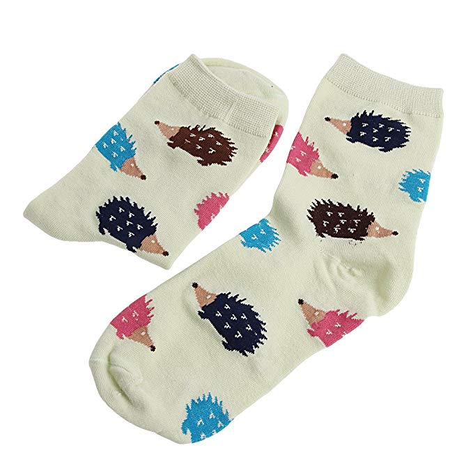 Mimgo Hedgehog Cute Animal Women Crew Socks Colorful Funny Casual Cotton Socks