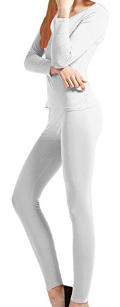 Peach Couture 100% Cotton Womens 2 Pc Long John Thermal Pajamas -Top & Bottom