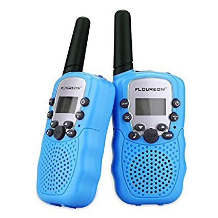 FLOUREON Twin Kids Walkie Talkies Two Way Radios 22 Channel 3000M (MAX 5000M open field) UHF Long Range Handheld Best Walkies Talky (Blue)