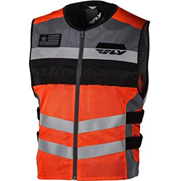 Fly Street Fastpass Hi-Vis Mens Motorcycle Vests - Hi-Vis Orange - 2X-Large/3X-Large