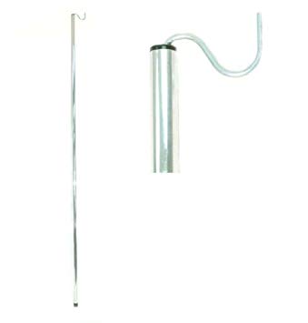 Garment Pole: (Quantity of 1), 5ft Pole with 3" Hook, Aluminum, Made in the U.S.A.
