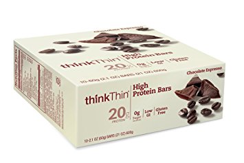 thinkThin High Protein Bars, Chocolate Espresso, 2.1 Ounce (pack of 10)