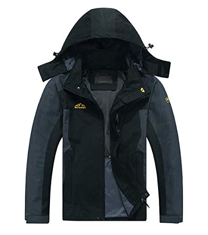 Cheerun Spmor Men's Outdoor Sports Hooded Windproof Jacket Waterproof Rain Coat