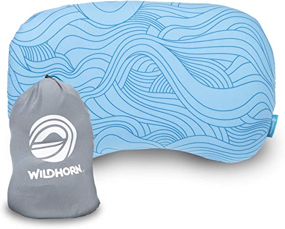 Wildhorn Sage Ultralight Inflatable Camping Pillow - Compact Memory Foam Pillow for Travel