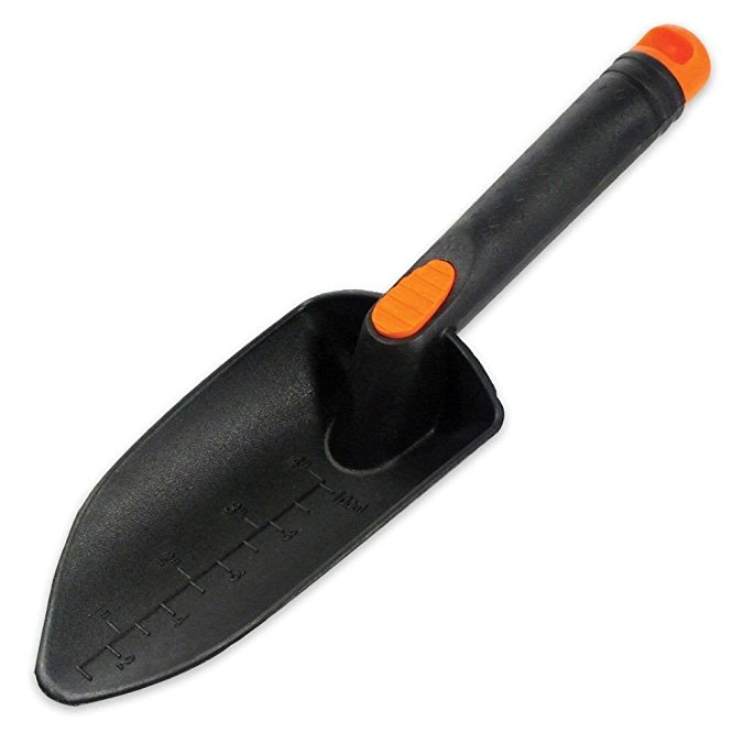 SE NPT288 Plastic Hand Trowel for Prospecting or Gardening, 11", Black/Orange