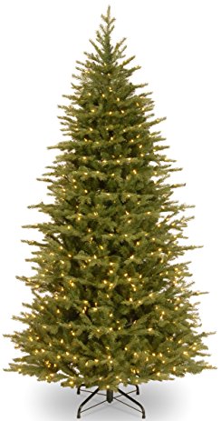 National Tree 7.5 Foot "Feel Real" Nordic Spruce Slim Tree with 600 Dual LED Lights, Hinged (PENS4-337D-75)