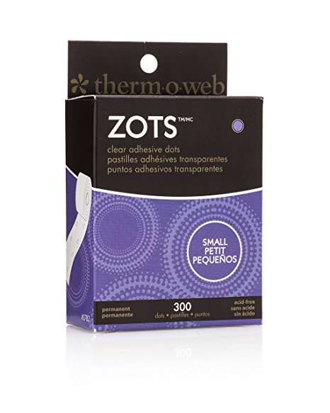 Thermoweb Zots Clear Adhesive Dots, Small, 3/16-Inch-by-1/64-Inch Thick, 300-Pack