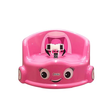 Little Tikes 15-Inch Cozy Coupe Car Secure Kids Plastic Table Chair Booster Seat with 3-Point Safety Harness and 2 Fastening Straps, Pink