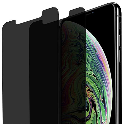 [2-Pack] iPhone Xs Max Privacy Screen Protector, CTREEY Anti-Spying, Anti-Scratch, Case Friendly Tempered Glass Screen Film Guard for Apple iPhone Xs Max 6.5" 2018 Release (Black)