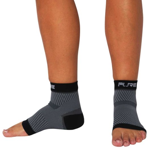 Ultimate Plantar Fasciitis Compression Sleeves (pair) - Relieve Plantar Fasciitis Pain, Arch Support - Lightweight Brace, Foot Sleeve, Open Toe