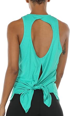 icyzone Open Back Workout Tank Top Shirts - Activewear Exercise Athletic Yoga Tops for Women