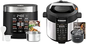 COSORI Rice Cooker 10 Cup Uncooked Rice Maker with 18 Cooking Functions & COSORI Electric Pressure Cooker, 9-in-1 Multi Cooker, 13 Presets, Rice Cooker, Slow Cooker, Sauté, Sous Vide