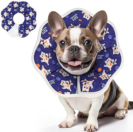 ComSaf Soft Dog Recovery Collar, Protective Adjustable Pet Cone Collar for After Surgery, Comfortable Lightweight Elizabethan Collar for Small Dog Cat Prevent from Licking Wounds, Not Block Vision