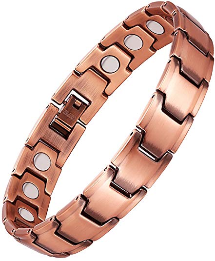 Jeracol Mens Copper Bracelet Strong Magnetic Therapy for Arthritis Carpal Tunnel Pain Relief with Free Link Removal Tool