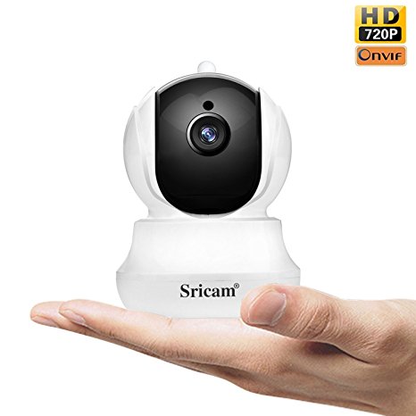 Sricam IP Camera Wifi Home Security Camera Wireless HD 720P Night Vision Motion Detection ONVIF Support Remote Control Compatible with iOS/Android/Windows PC
