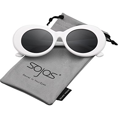 SojoS Clout Goggles Oval Mod Retro Vintage Kurt Cobain Inspired Sunglasses Round Lens SJ2039