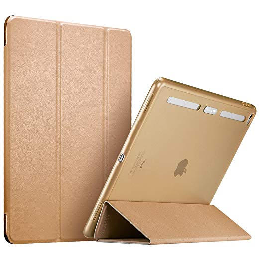 ESR iPad Pro 12.9 inch Case, Soft TPU Bumper Edge Slim Fit Smart Case Cover with Auto Sleep/Wake for Apple iPad Pro/iPad 7th Generation 12.9 inches (2015 Edition)_Bronze Brown