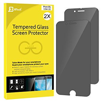 iPhone 6s Screen Protector, JETech 2-Pack Premium Privacy Anti-Spy Tempered Glass Screen Protector for Apple iPhone 6 and iPhone 6s 4.7" (Black) - 0803H