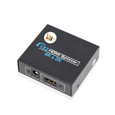 TBS®2212 1x2 2 Ports HDMI Powered Splitter / 1080P & Support 3D (One Input To Two Outputs)/Support 4kx2k/ Support HDTV