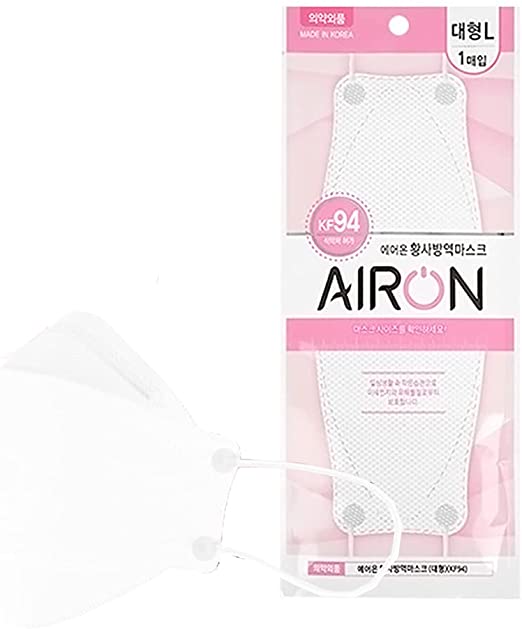[10 Packs] White AIRON Mask_ KF94 Face Safety Masks 4-Layers Filter Protection